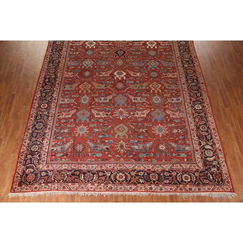 Pre-1900 Antique Sultanabad Ziegler Persian Rug Handmade Wool Carpet - 11'6" x 16'8"