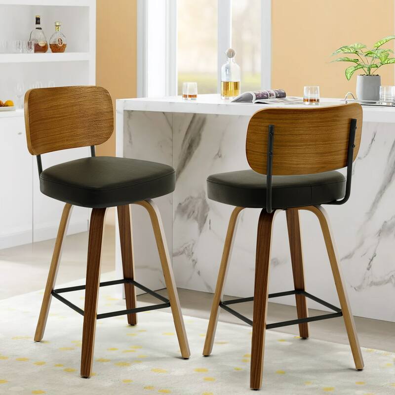 26" Swivel Upholstered Counter Height Bar Stool - 36.4" H x 17.1" W x 20" D