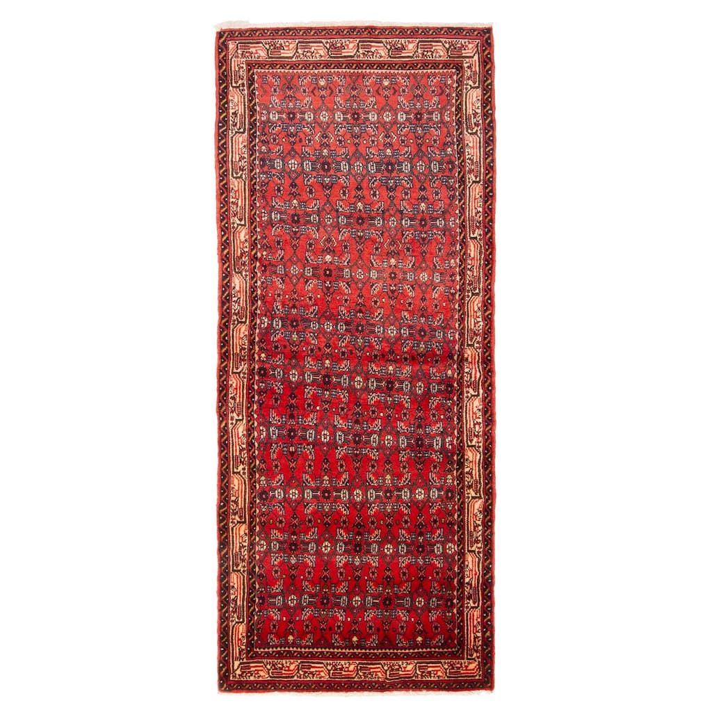 ECARPETGALLERY Hand-knotted Andelz Red Wool Rug - 2'9 x 6'11