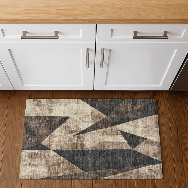 Premium Washable Super Soft Casual Contemporary Mayfield Rug - 1'8" x 2'6" - Mocha