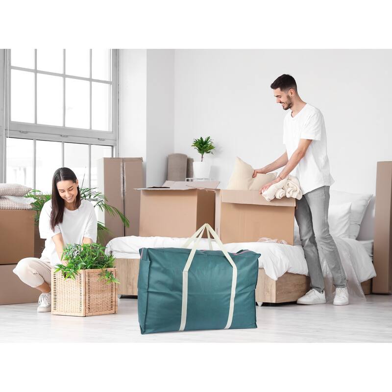 1 Pack Clothes Storage, Foldable Storage Bags, Moving Bags for Organizing Bedroom, Clothing, Closet Organizer with Handles