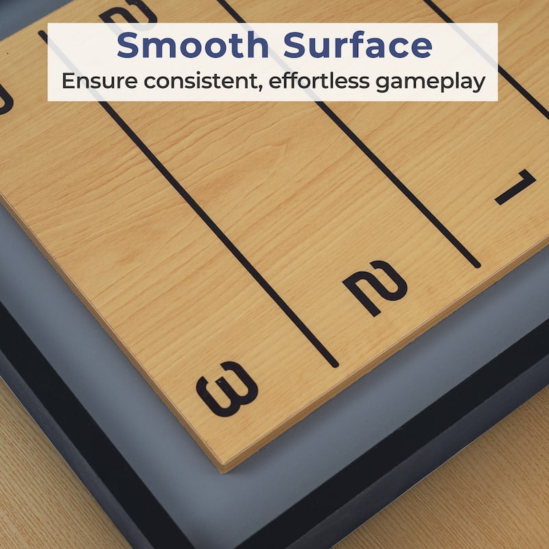 Gymax Shuffleboard & Curling 2 in 1 Board Game w/8 Rolling Pucks