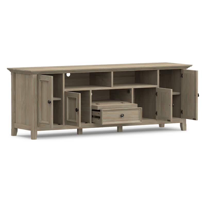 WYNDENHALL Halifax 72 inch Wide Solid Wood Transitional TV Stand - 72"w x 19"d x 26" h