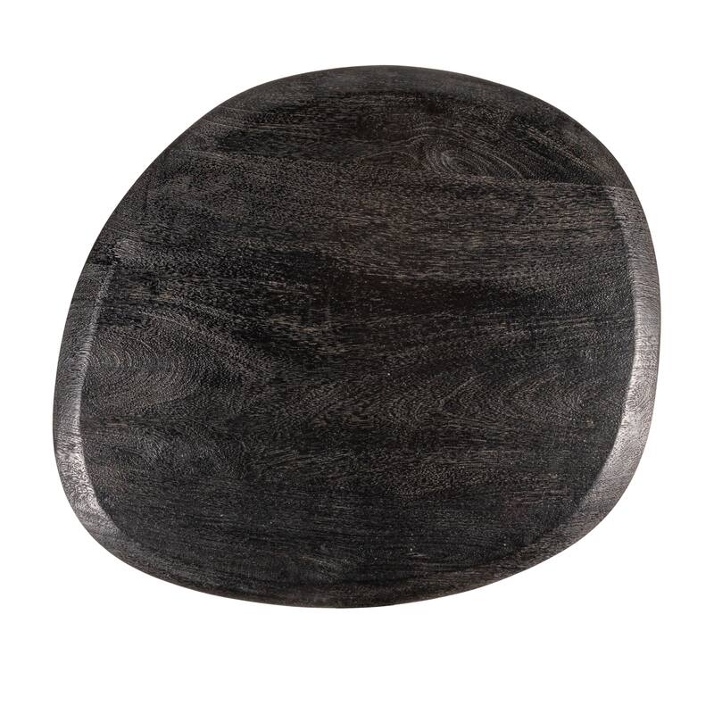 Declan Asymmetrical Mango Wood Accent Table with Conical Base