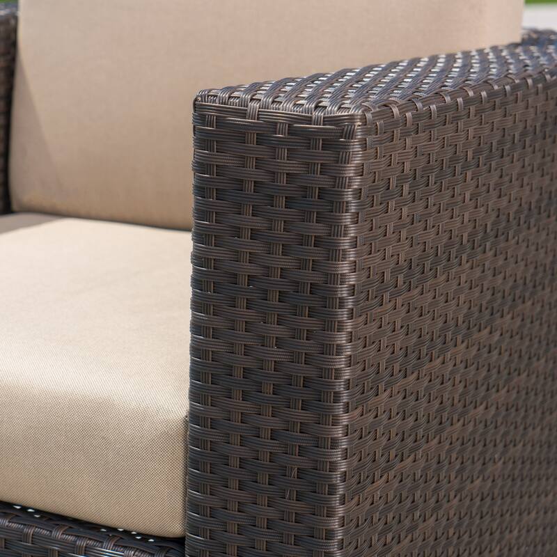 Puerta Outdoor Cushioned Swivel Club Chair (Set of 2) by Christopher Knight Home