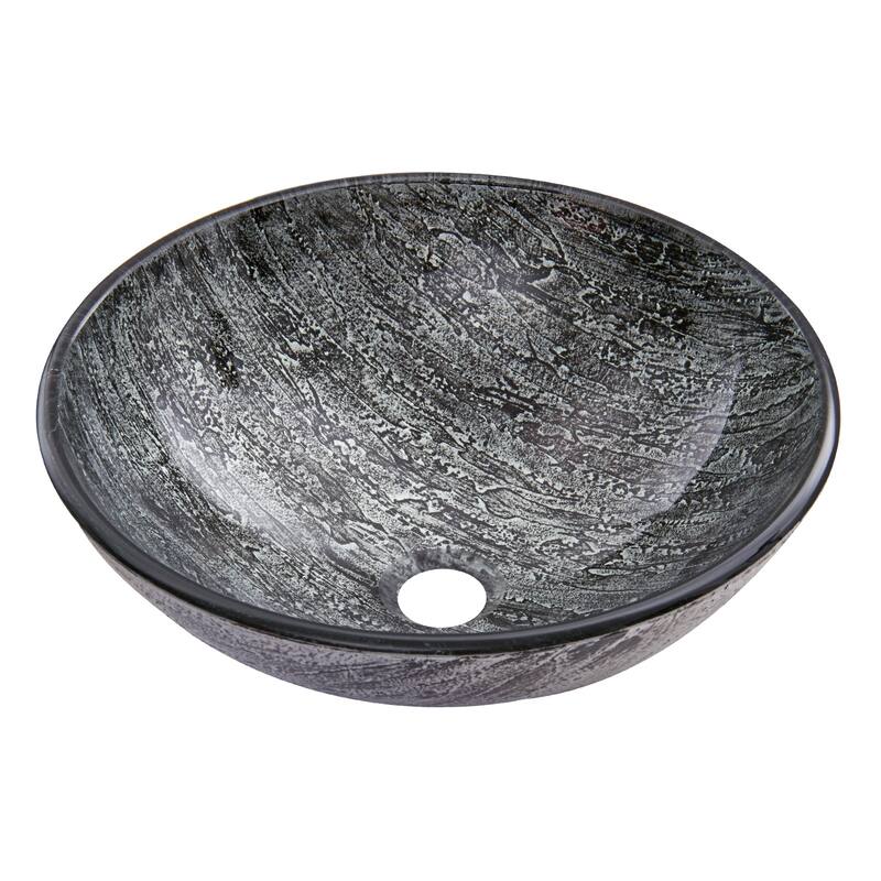 VIGO Giovanni 17"L x 17"W x 6"H Glass Round Vessel Bathroom Sink