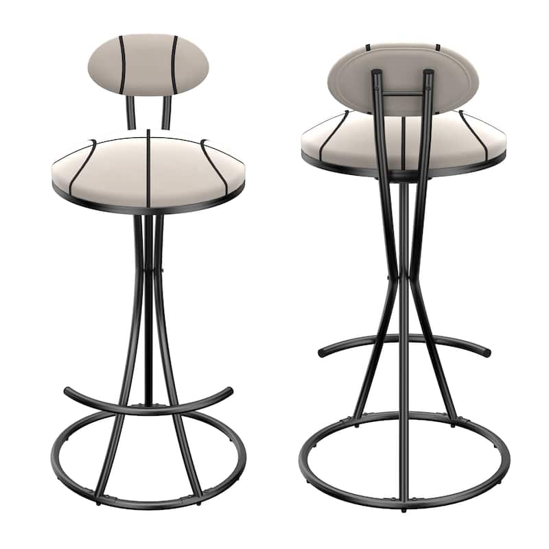 Upholstered Bar Stools Set of 2 Striped Counter Height Barstools Modern Velvet Dining Chairs