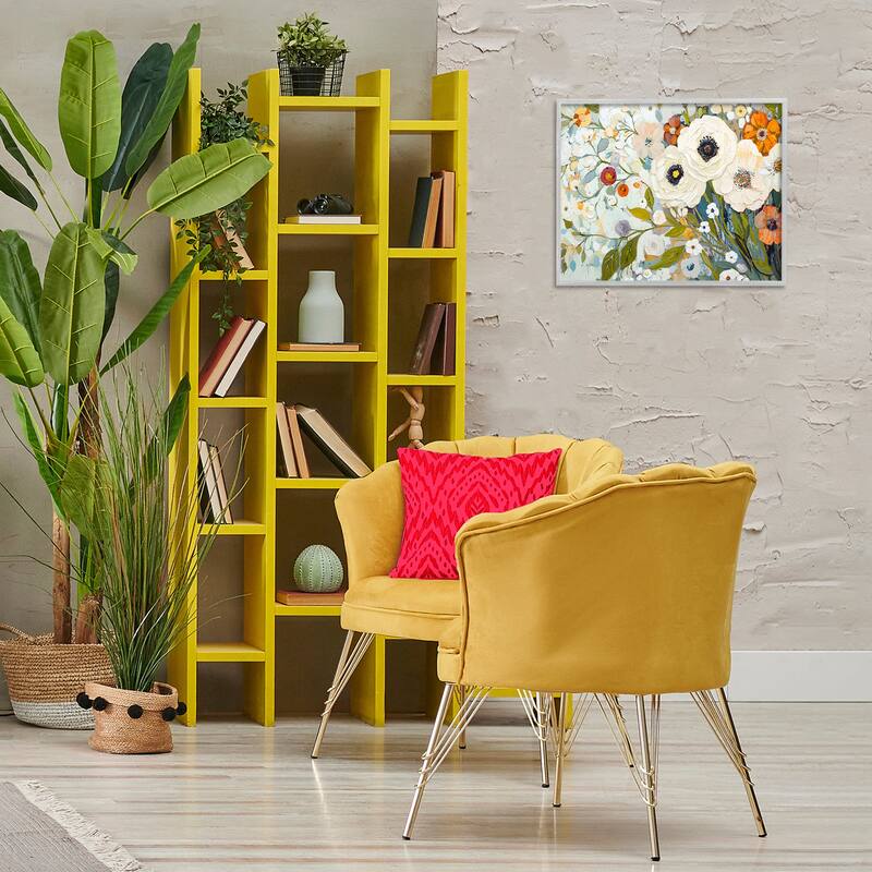 Stupell Blooming Round Flowers Arrangement Framed Giclee Art Design By Franklyn Gregory