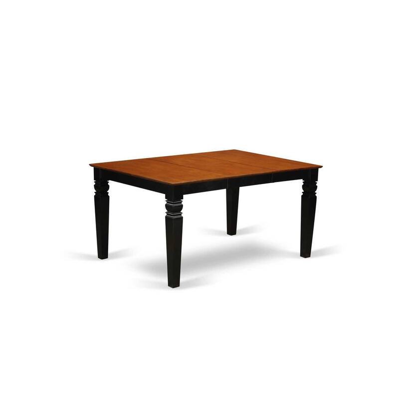 HomeStock 7-Piece Rectangle Black & Cherry Finish Solid Wood Top Dining Table with 6-Chairs with Lattice Back