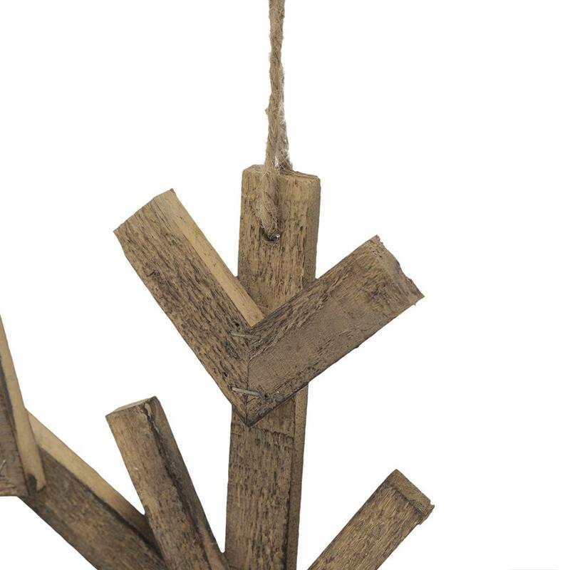 17.7" x 17.7" Large Fir Wood Snowflake Ornaments, Hanging Home Decor Accents for Christmas Tree, Wall Art, Set of 2