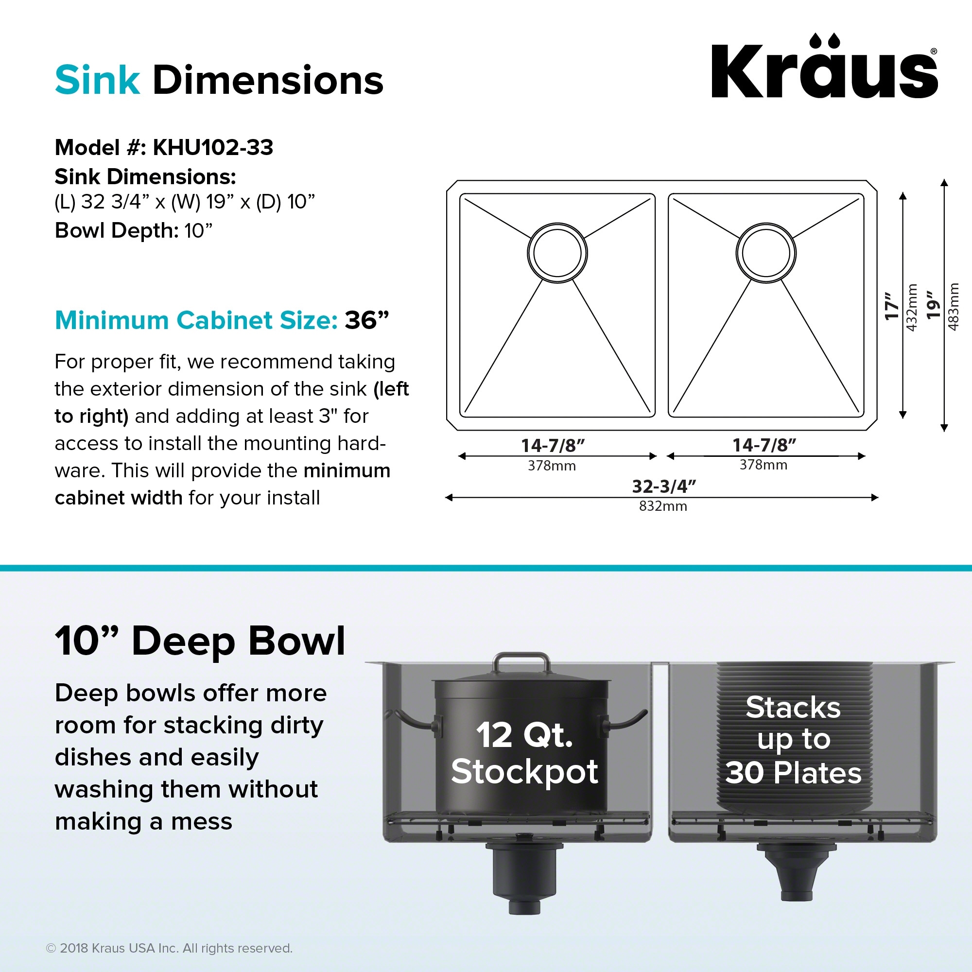 KRAUS Standart PRO Stainless Steel 33 in 50/50 Undermount Kitchen Sink On  Sale Bed Bath  Beyond 3730991