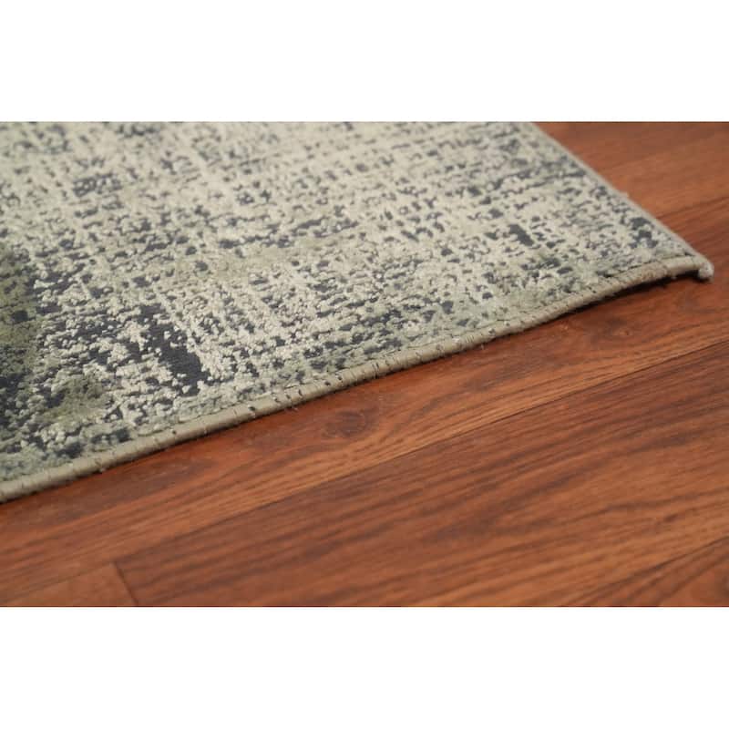 Machine Made Oriental Polyester Carpet Modern Abstract Green Abstract Area Rug - 7' 5'' X 5' 2''