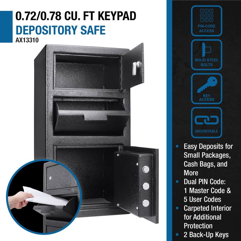 0.72 0.78 Cubic Ft Large Locker Depository Safe With Digital Keypad