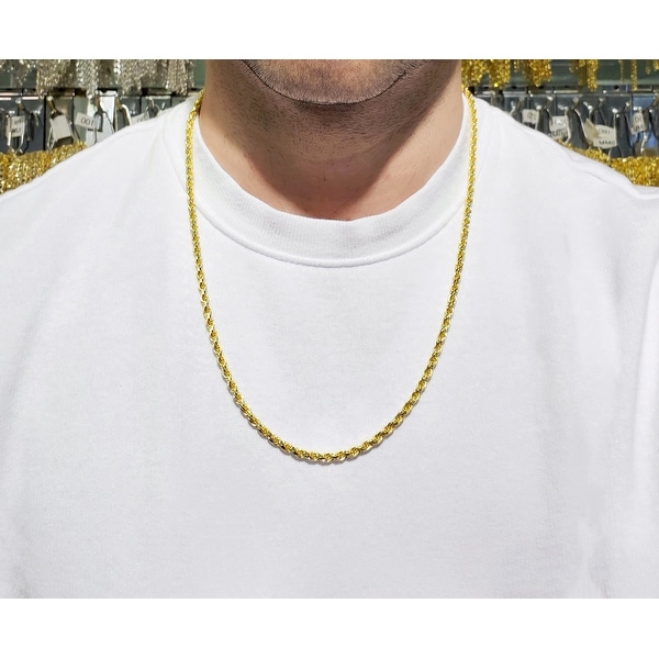 14k solid gold 4mm rope chain
