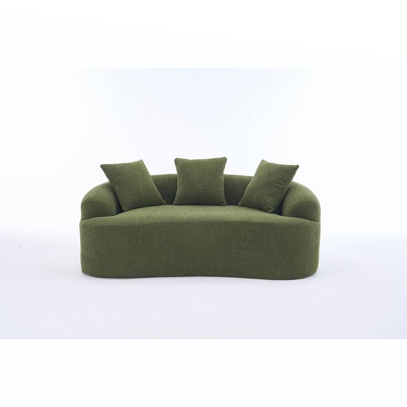 Chenille Fabric Loveseat Sofa