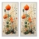 preview thumbnail 9 of 10, Designart "Colorful Botanical Pointillism" Abstract Botanicals Framed Wall Art Set Of 2 - Wall Set For Home Decor