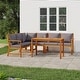 preview thumbnail 56 of 83, vidaXL 4/5/6/7/9/11 Piece Patio Dining Set with Cushions Solid Wood Acacia Brown/Dark gray 5 Piece