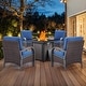 preview thumbnail 134 of 174, Pocassy Outdoor Patio Furniture Set 4 Patio Chair with Fire Table - Brown Rattan - Blue Cushion