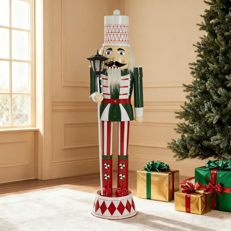 Christopher Knight Home - Jingle Classic Holiday Outdoor Iron Nutcracker Decor with Vibrant Festive Detailing