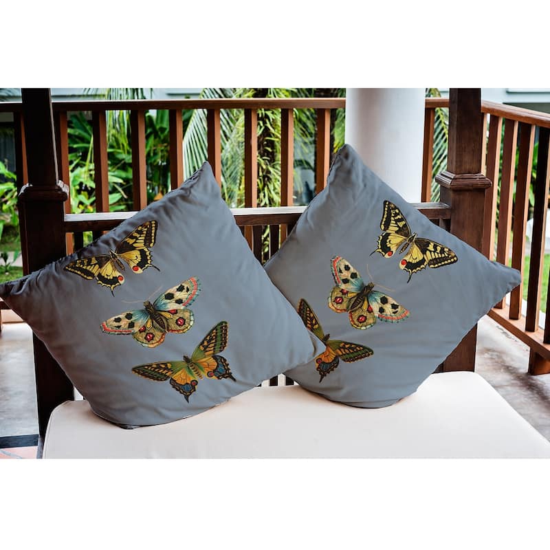 Butterflies Polyester Indoor/Outdoor Pillow