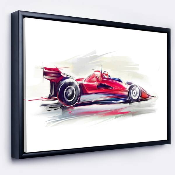 Shop Designart Red Formula One Car Digital Art Car Framed Canvas Print Overstock 18952431
