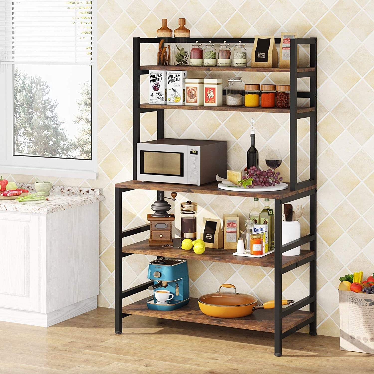 5-Tier Kitchen Baker's Rack with Flip-up PC Doors - 23.5