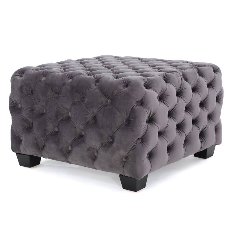 Classic Upholstered Ottoman - Timeless Accent Piece for Bedroom/Living Room
