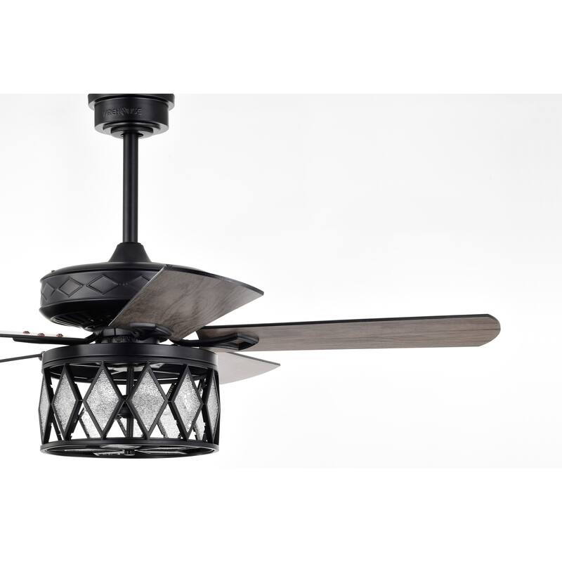 Jescha 52 Inch Matte Black Oil rubbed Finish Traditional Style Ceiling Fan with Remote