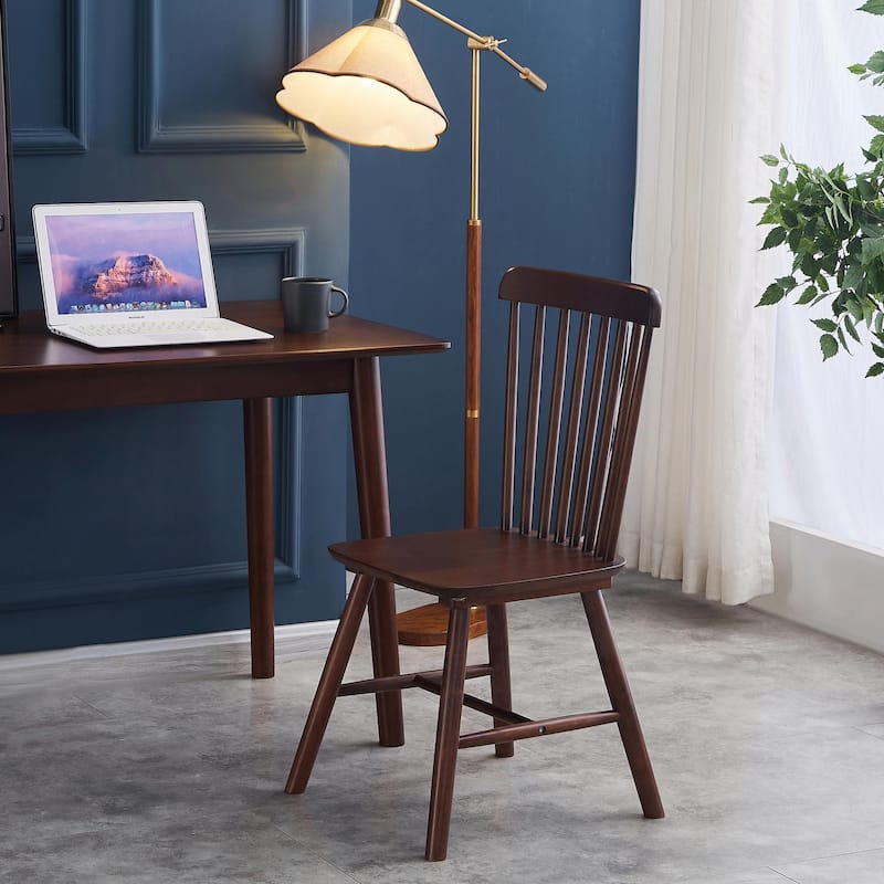 Set of 4 Rubber Wood Dining Chairs, Solid Wood