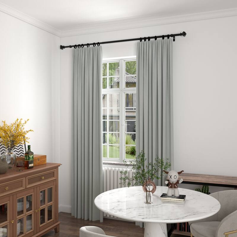Acroma Streamlined Adjustable Curtain Rod Black