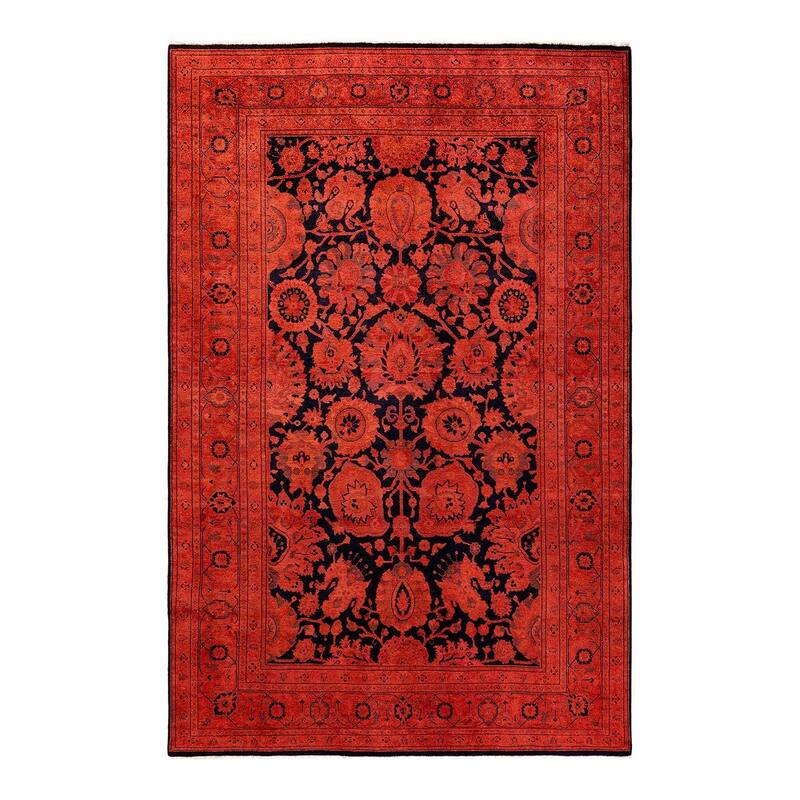 Vibrance, One-of-a-Kind Hand-Knotted Area Rug - Orange, 6' 0" x 9' 2" - 6' 0" x 9' 2"