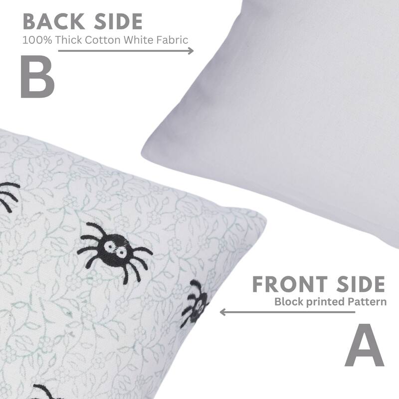 Fabdivine Home Decorative Accent Green Cotton Cushion Case, Skeleton