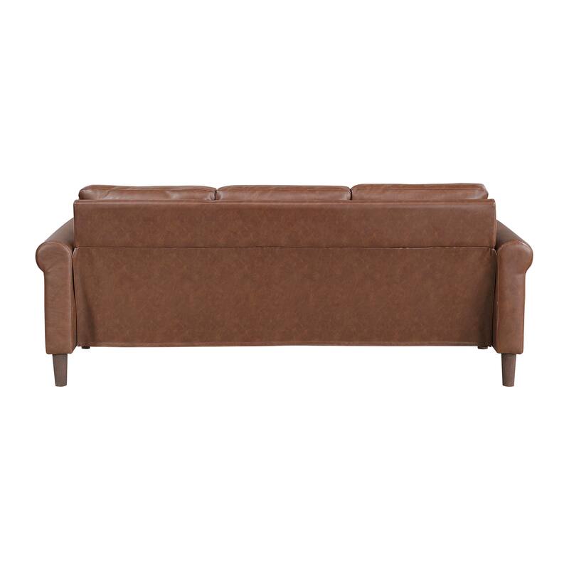 Fremont & Park Frances Faux Leather 2-Piece Living Room Set - Brown Finish Feet