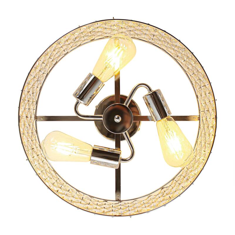 15" Modern Crystal Semi-Flush Mount Ceiling Light