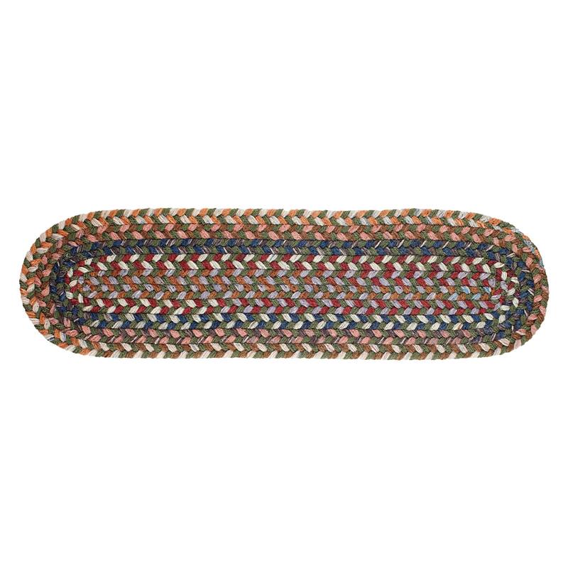 Rhody Rug Augusta Space-dye Wool Braided Rug - Greengrass - 8" x 28" Oval