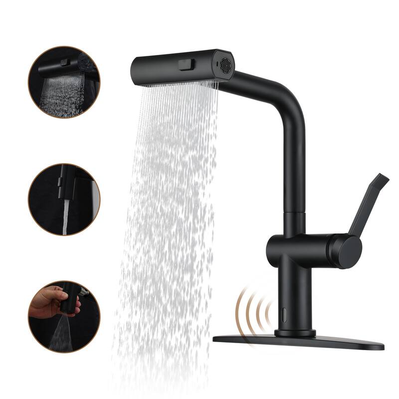 Single Handle Pull Down Sprayer Kitchen Faucet with Motion Sense Wave, Power Boost