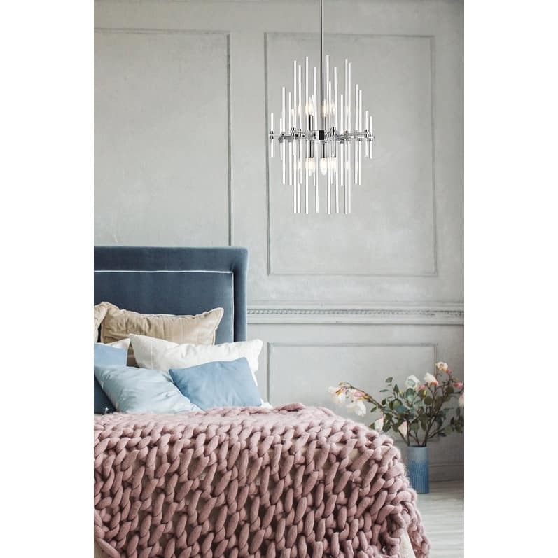 Samuel 17 inch Crystal Rod Pendant - N/A