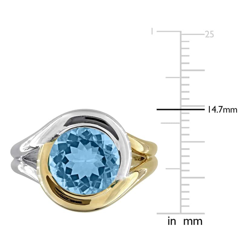 Miadora 4 1/2ct TGW Sky Blue Topaz Ring in Two-Tone Silver