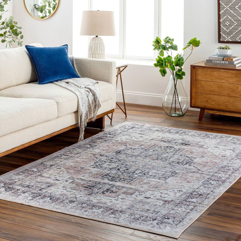 Livabliss Traditional Lavable Medallion Washable Area Rug