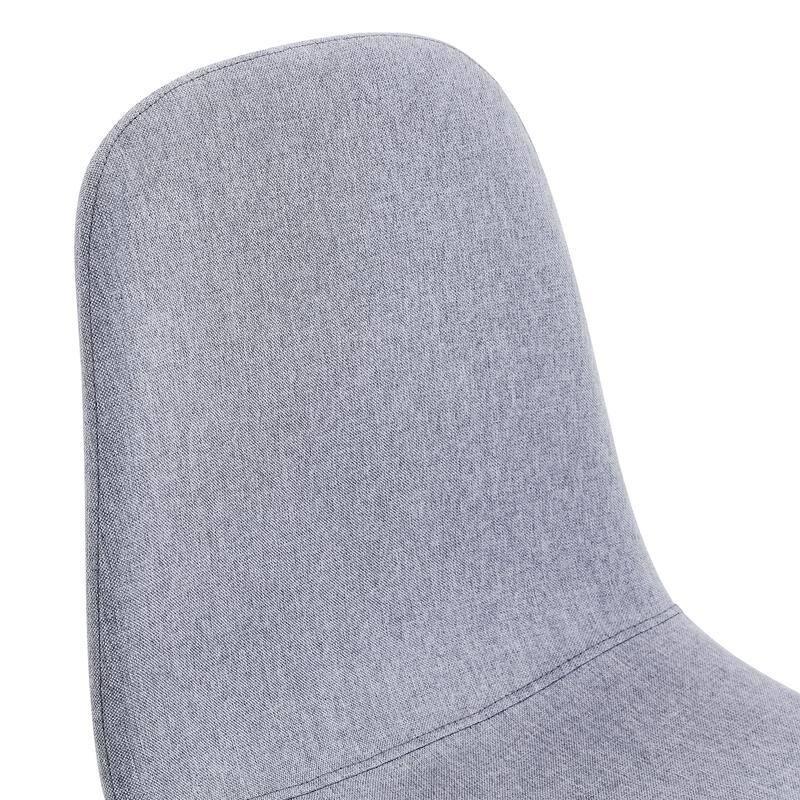 Set of 4 Modern Fabric & Metal Spoon Chairs - Minimalist Scandinavian Design