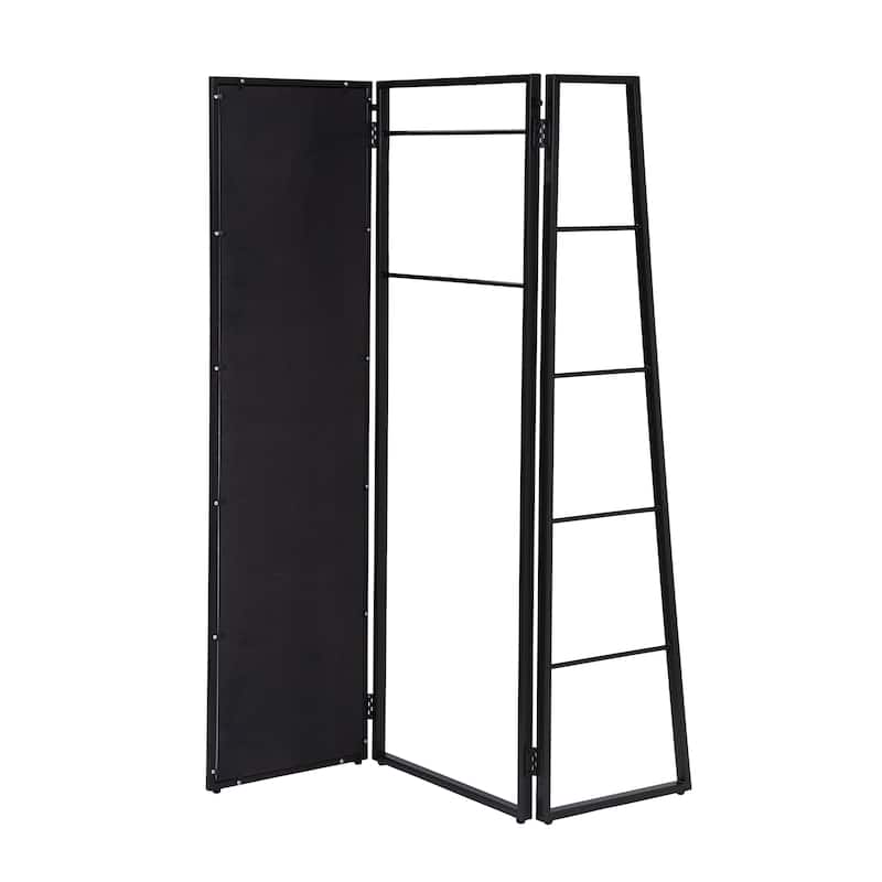 Ravvi Contemporary Black Coat Stand with Mirror by Furniture of America