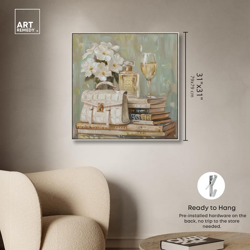 Sage Green Glam Canvas by Art Remedy