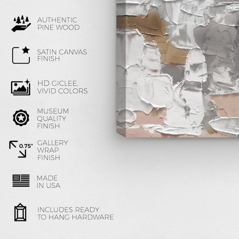 Wynwood Studio 'Mornings in Costa Mesa Grey' Abstract Wall Art Canvas Print Textures - Gray, White