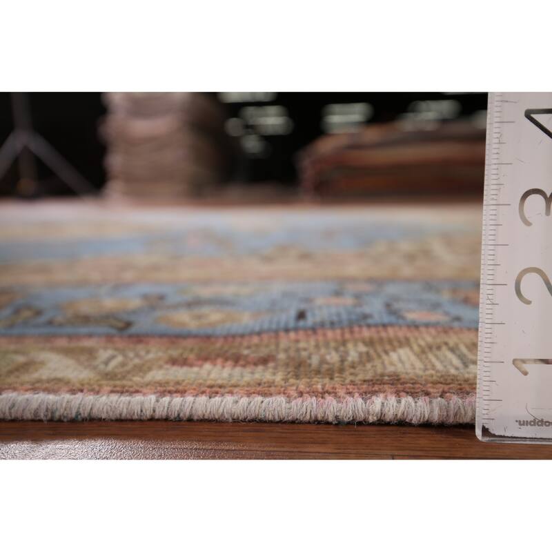 Blue Tabriz Persian Vintage Area Rug Handmade Wool Carpet - 6'6" x 9'10"