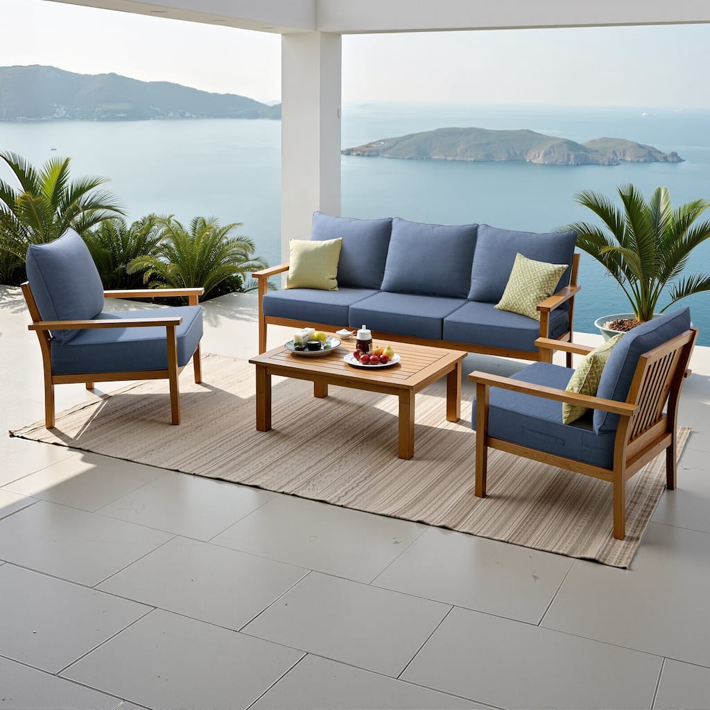 Outdoor Patio Deep Seat Sunbrella Fabric Cushion Set Chair Cushion