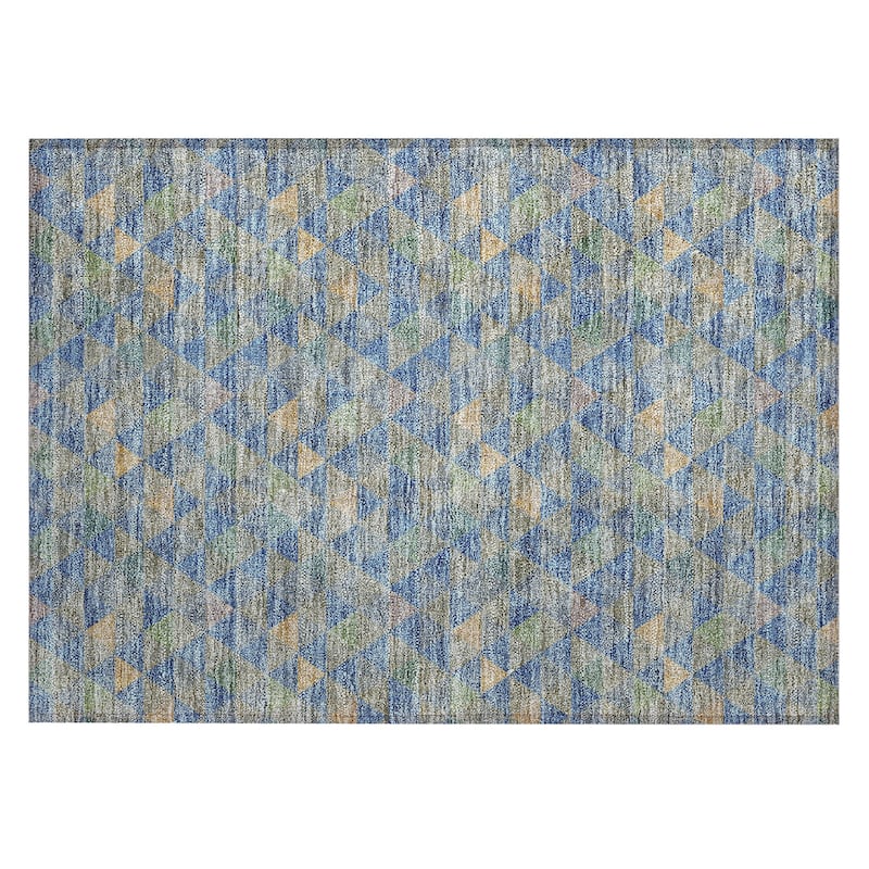 Machine Washable Indoor/ Outdoor Chantille Contemporary Mosaic Rug
