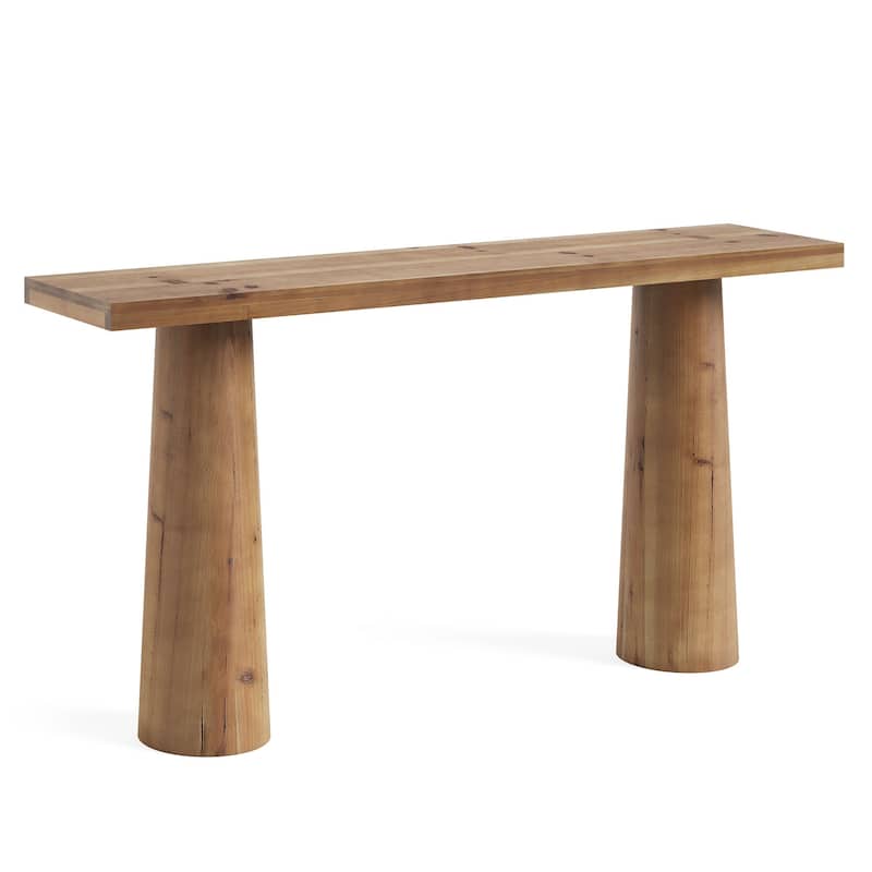 63-Inch Solid Wood Console Table, Long Farmhouse Entryway Table