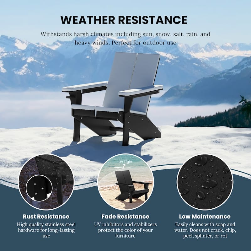 Coastin Modern Poly Adirondack Chair (Set of 4), Black