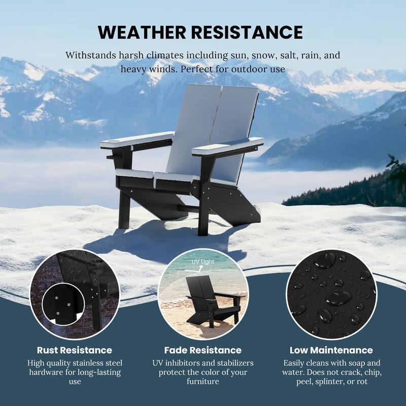 Coastin Modern Poly Adirondack Chair With Ottoman