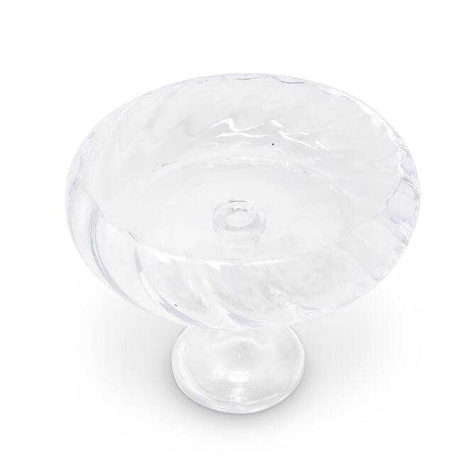 Tall Stemmed Salad Bowl, Liscio Ottico